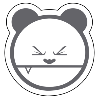 Mad Panda Sticker (Grey)